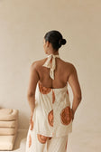 Beige Nomisma Sea Shell Print Twist Halter Rosalee Top