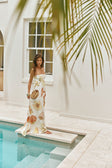 Cream Island Time Strapless Bow Maxi Anela Dress