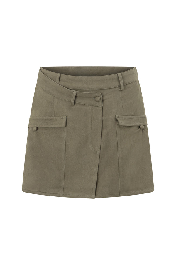 Khaki Green Pocket Mini Deluca Skirt
