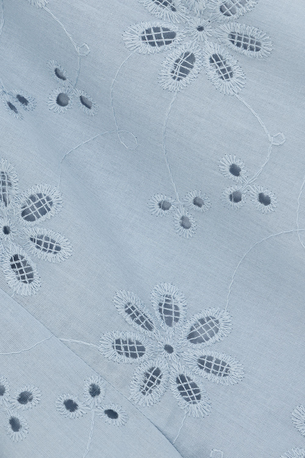 Blue Broderie Elastic Drawstring Octavia Shorts