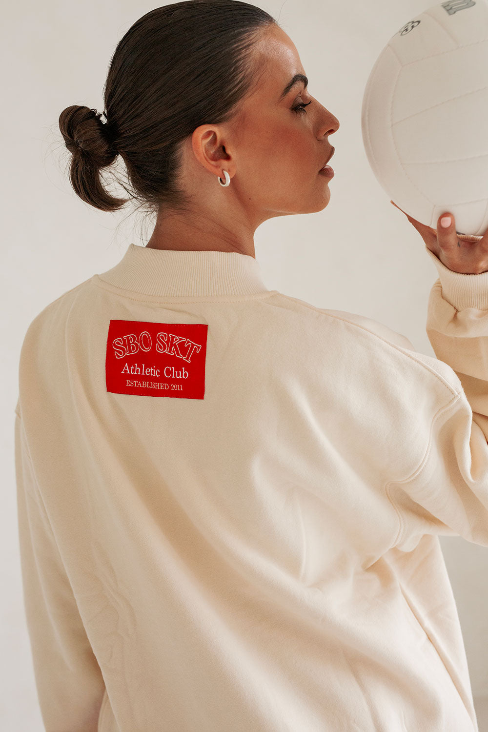 Geneva Vintage Oversized Sweater - Fleece Cream Red