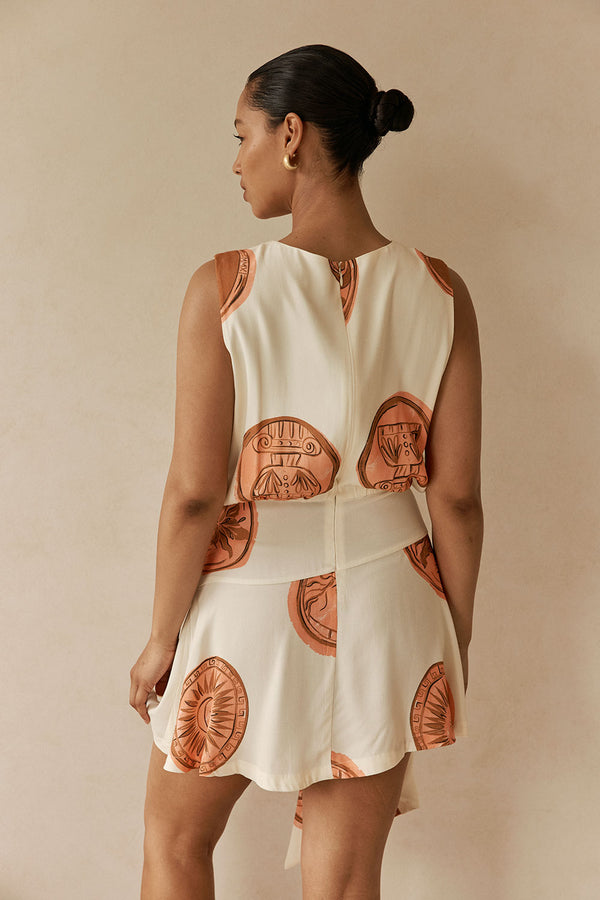 Cream Nomisma Sea Shell Waist Tie Mini Andie Dress