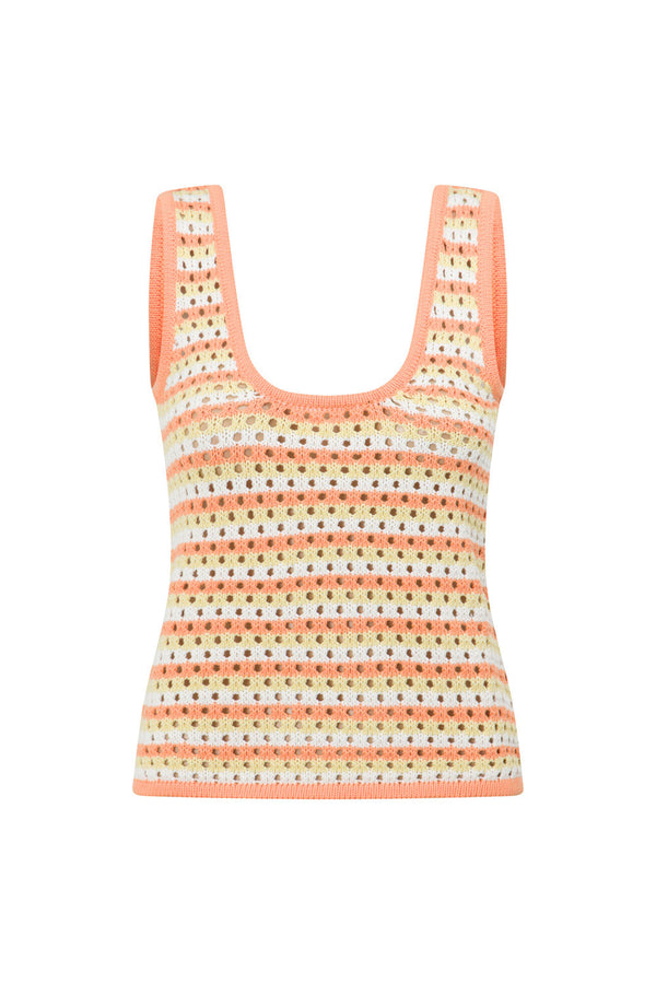 Erin Knit Top - Orange Yellow White