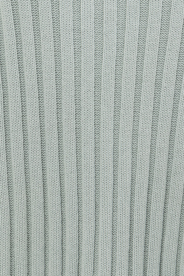 Grey Ribbed Knit High Waist Elastic Celine Pants