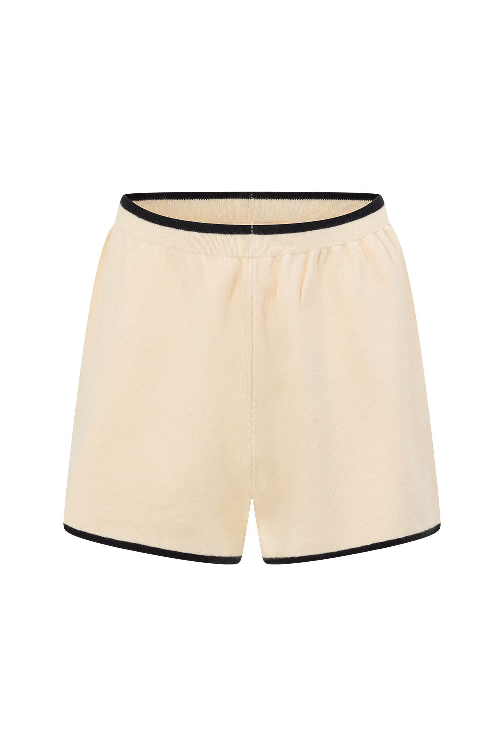Cream Elastic High Waist Adelia Shorts