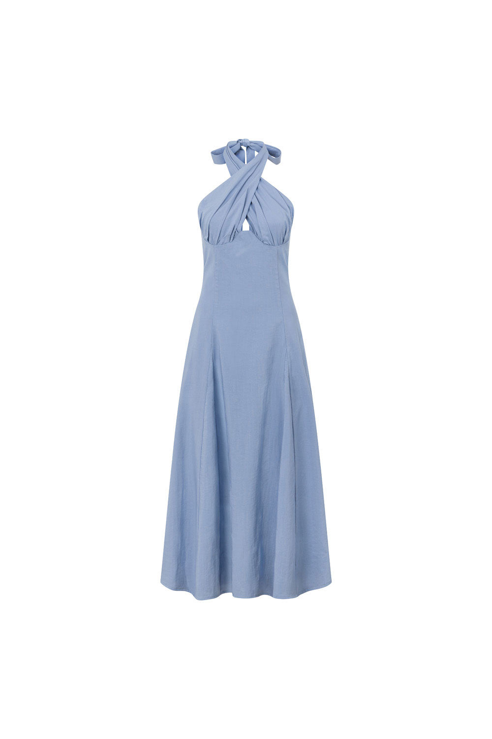 Ginevra Halterneck Maxi Dress - Blue