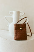 Yuka Woven Messenger Bag - Tan, Brown