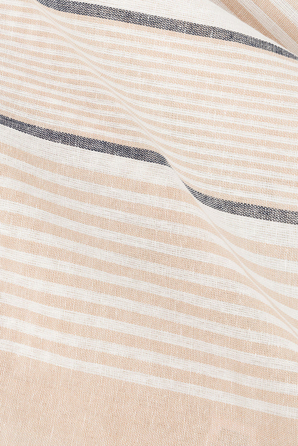 Beige Short Sleeve Button Up Collar Enza Top