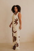 Zana Tie Pants - Galene Print, Brown, Cream