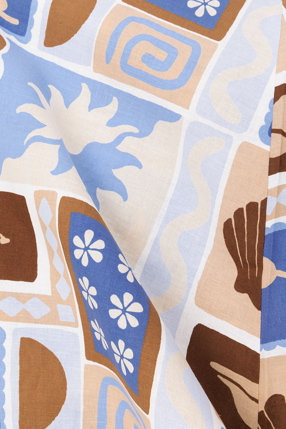 Blue Solis Print Strappy A-Line Maxi Giorgia Dress