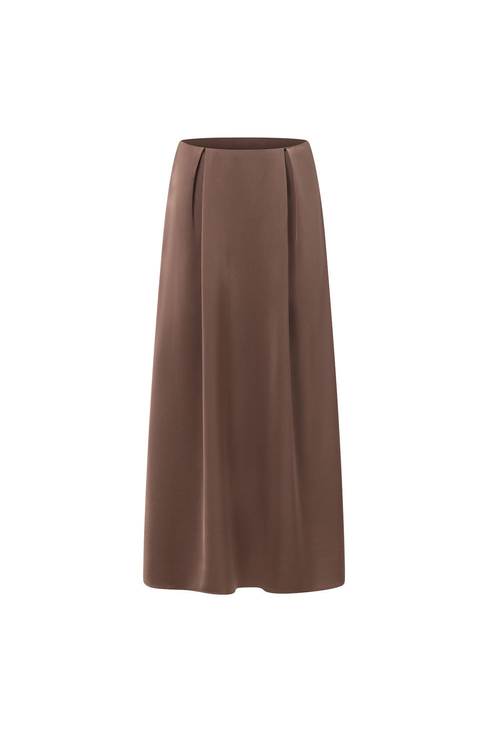 Chocolate Brown Pleated Maxi Hailey Skirt