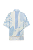Blue Short Sleeve Button Up Collar Isabella Shirt