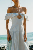 SAMPLE-Adorne Midi Dress - Blue