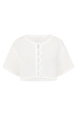 Bridal White Knit  Button Up Mekkah Top