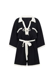 Black Collar V Neck Sammi Playsuit