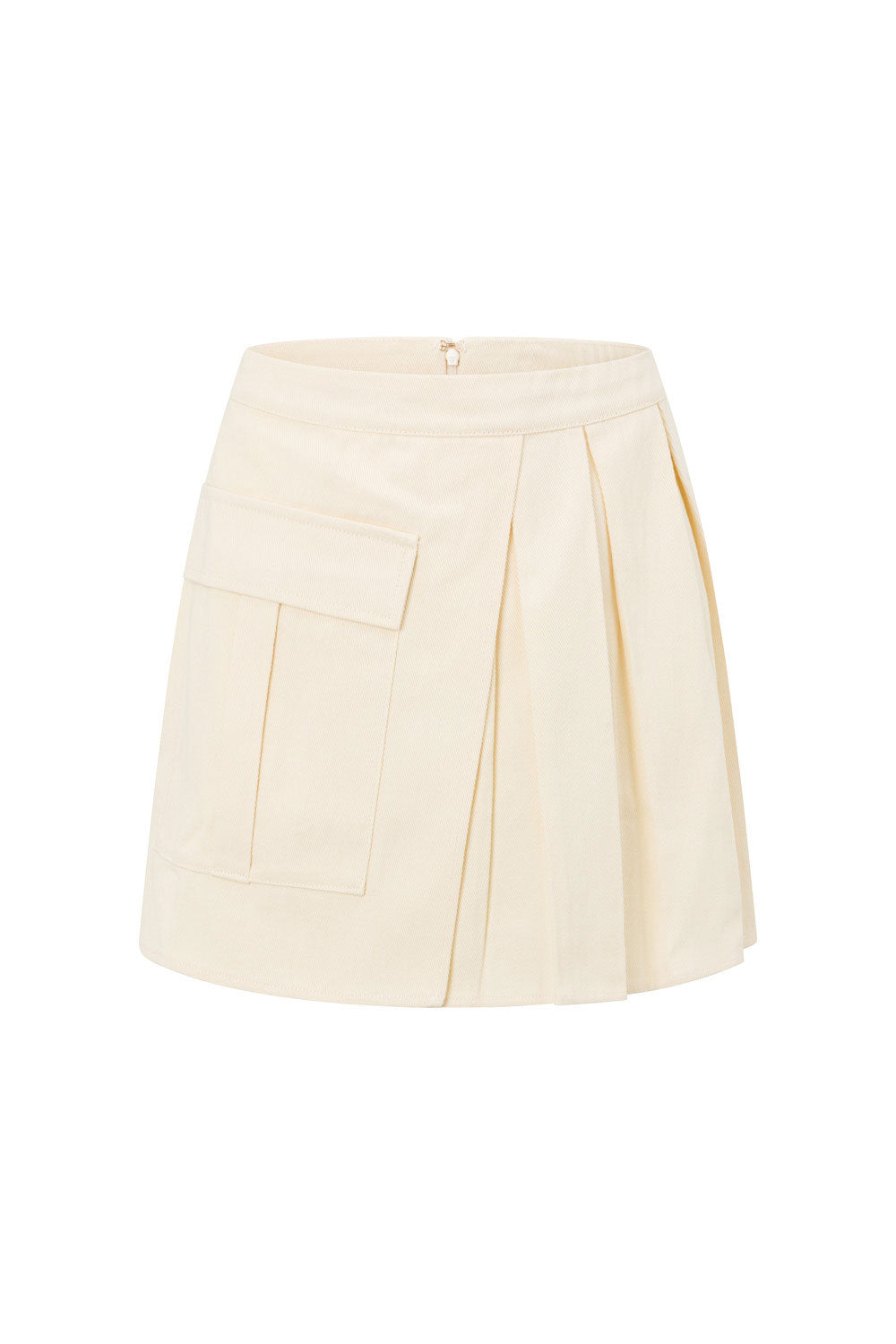 Cream High Waist Mini Zhara Skirt