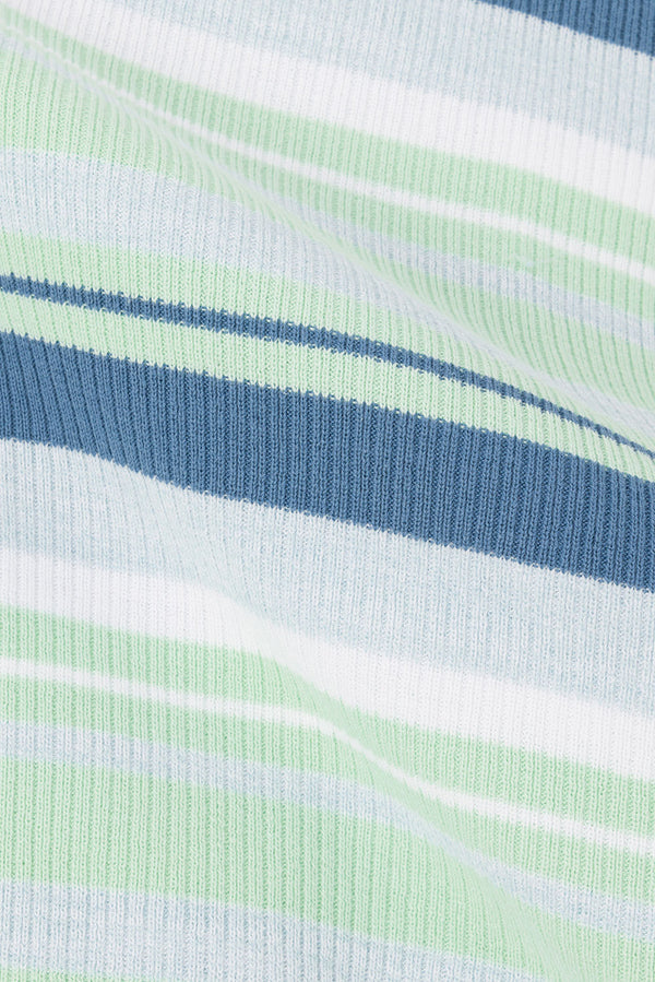 Green and White Stripe Strapless Maxi Anya Dress