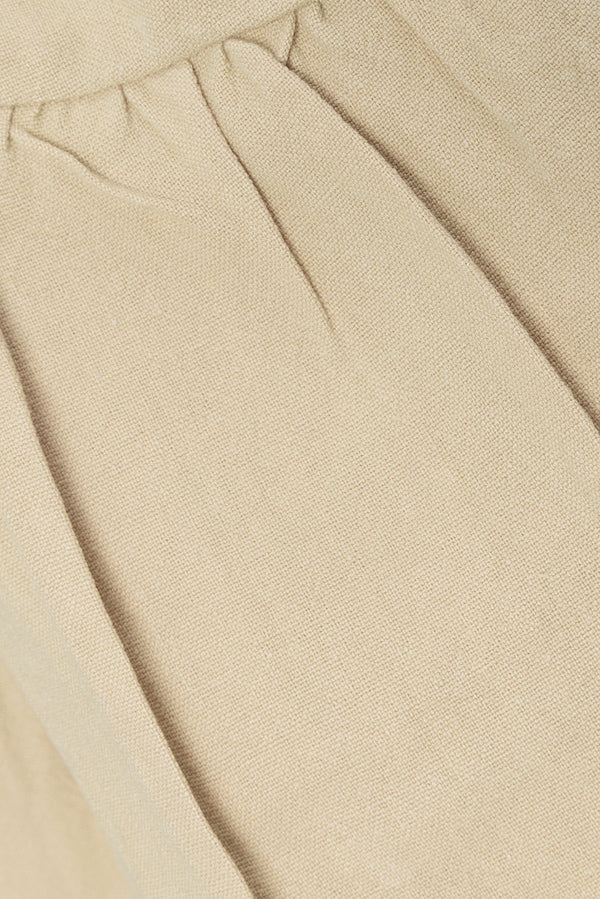 Beige High Waist Gathered Flounce Panel Luna Shorts