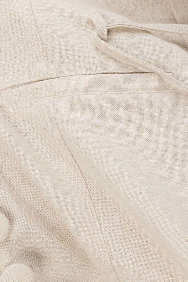 Beige Button Up Mini Alianna Dress