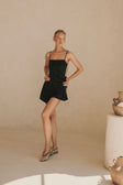 Black Strappy Backless Mini Sweeney Dress