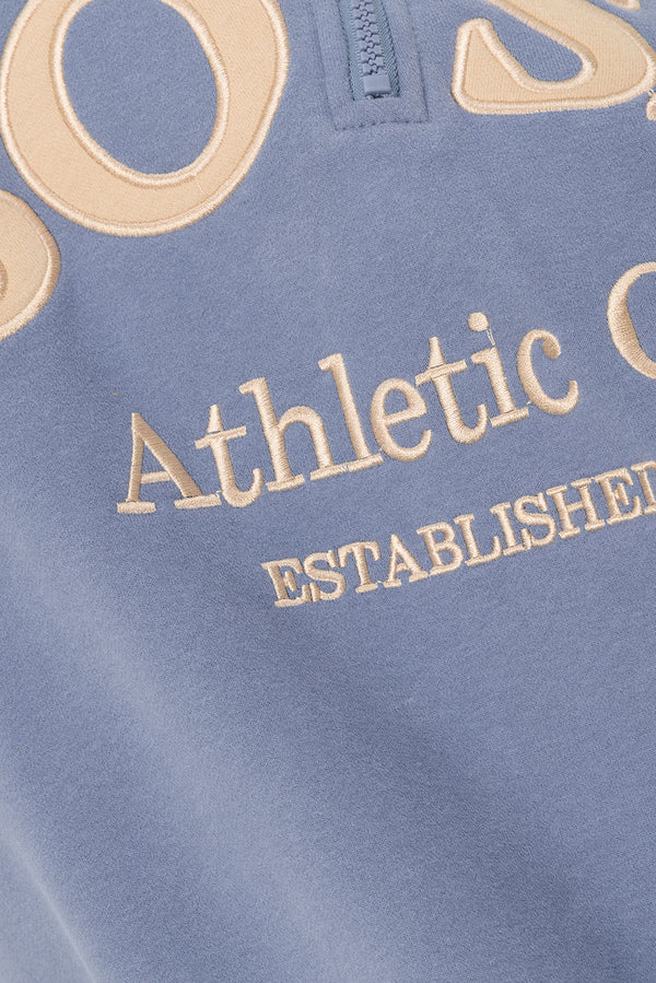 Montpellier Oversized Vintage Sweater - Fleece Blue, Tan