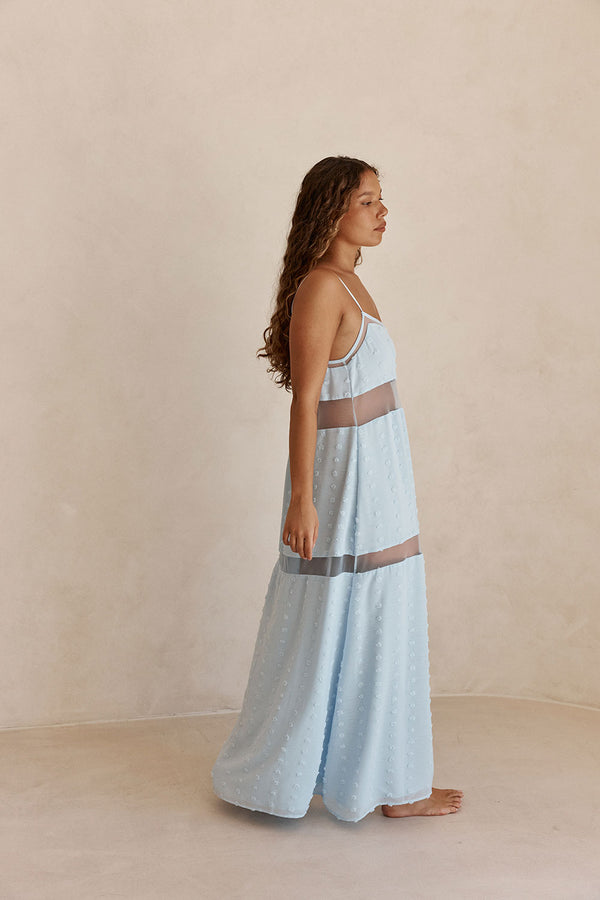 Baby Blue Panel Maxi Tarissa Dress