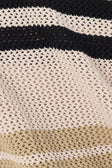 Quinn Short Sleeve Stripe Knit Top - Tan, Beige , Black Stripe