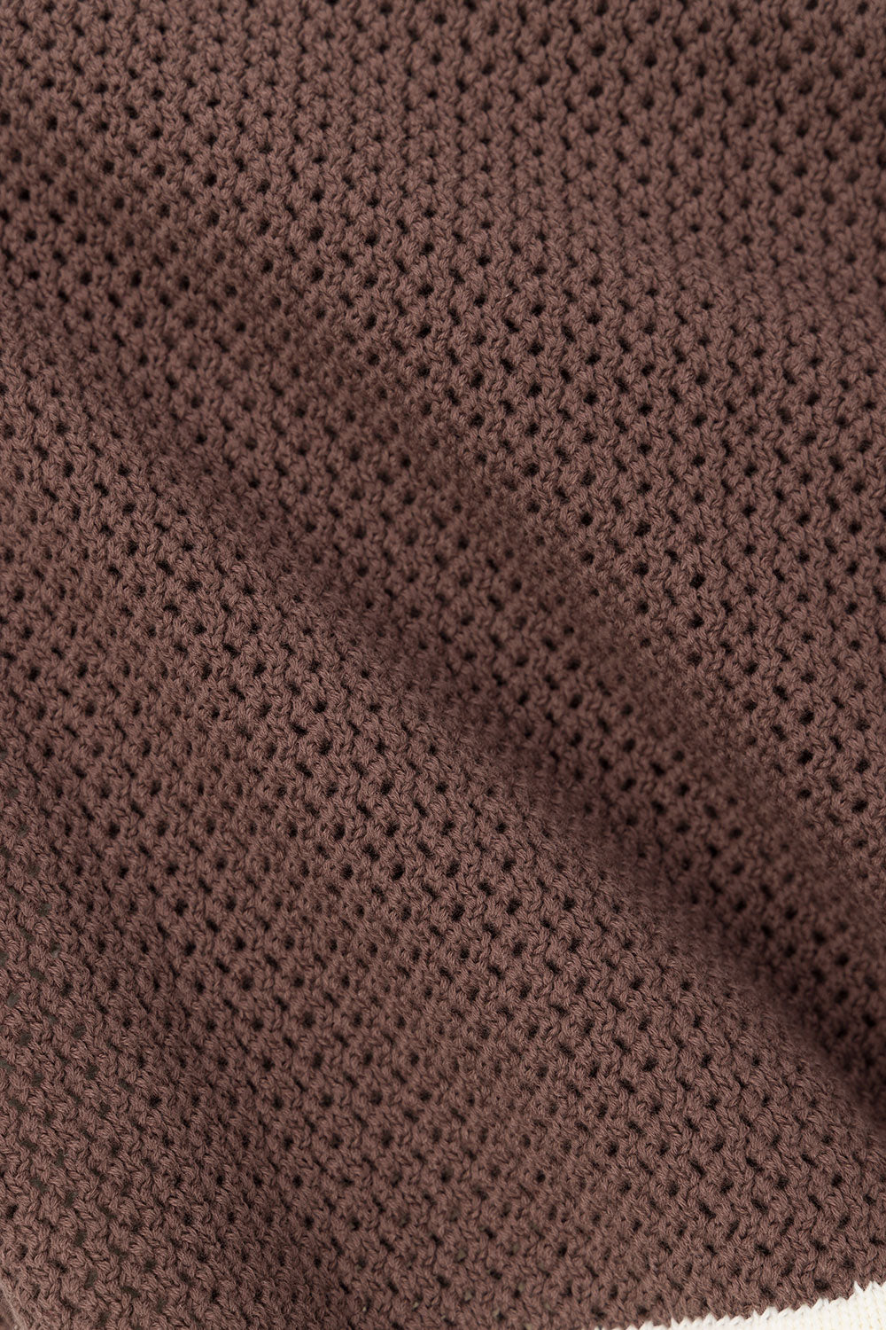 Brown Crochet Knit Button Up Short Sleeve Shiloh Top