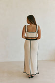 Beige Ribbed High Waist Maxi Leilani Skirt