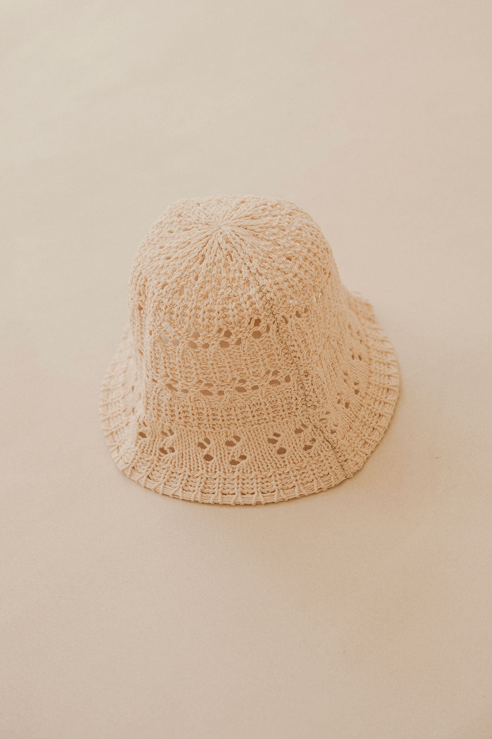 Maris Crochet Bucket Hat - Beige