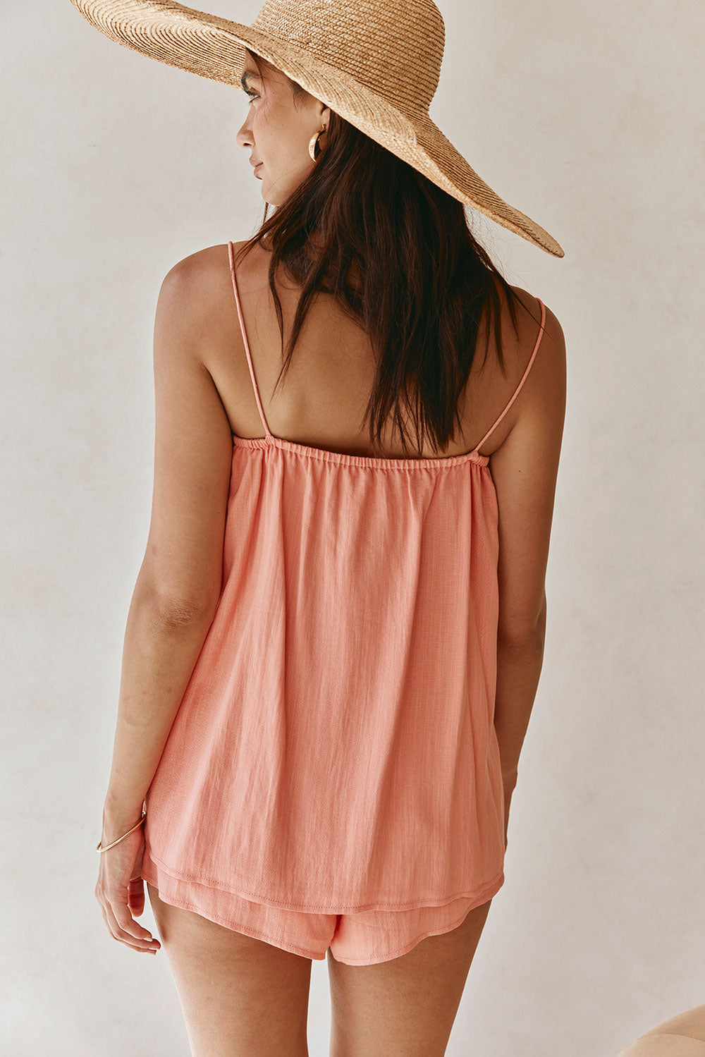 Peach Elastic Drawstring Jetta Shorts