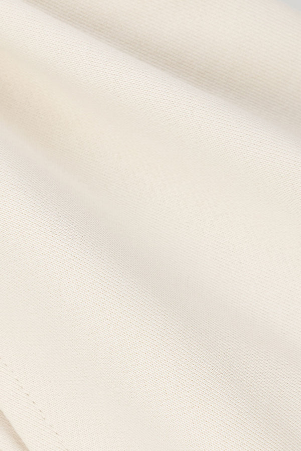 Cream Elastic Drawstring Pocket Chester Shorts