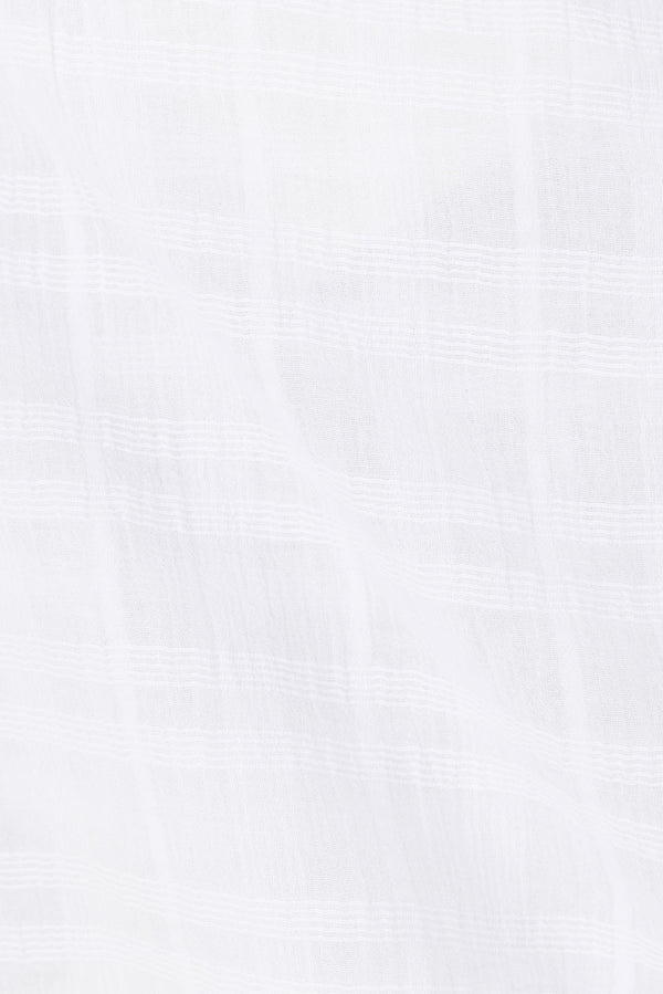 Jetta Adjustable Thin Strap Tie Top - White Plaid