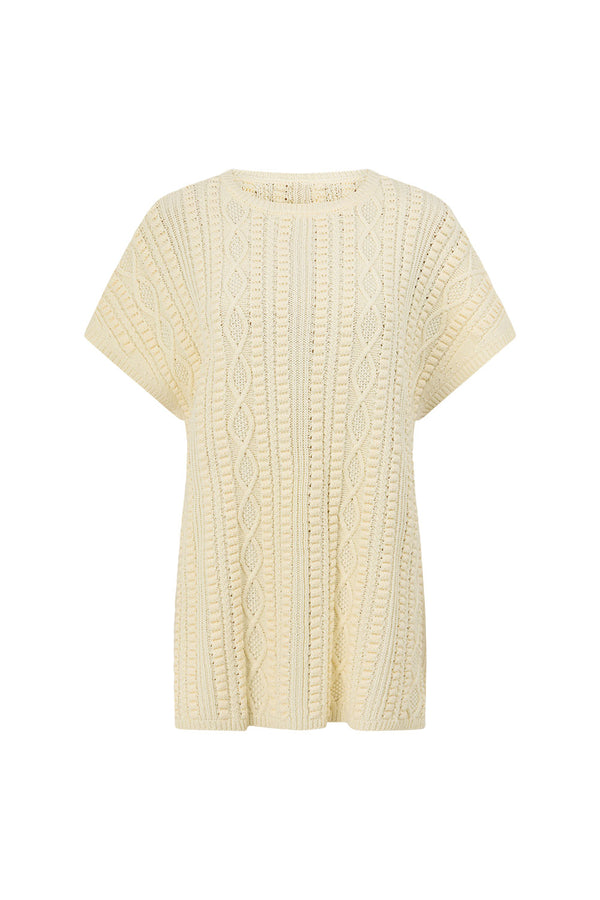 Cream Knit Romy T Shirt Top