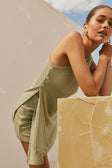 Dion One Shoulder Button Split Top - Green