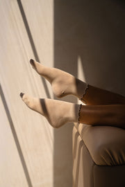 Jordyn Ruffle Socks - Latte