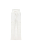 White High Waist Cargo Pocket Tie Jaicee Pants
