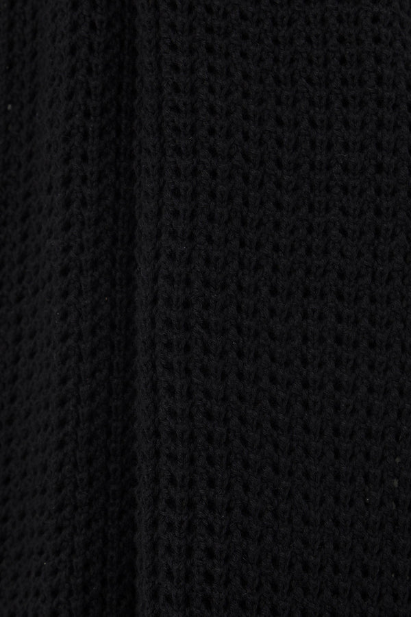 Black Knit Elastic High Waist Wide Leg Zayna Pants