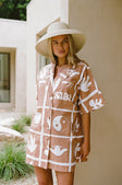 Atzaro Mini Shirt Dress - Brown