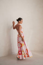 SAMPLE-Talia Dress - Palm Tile Fuego