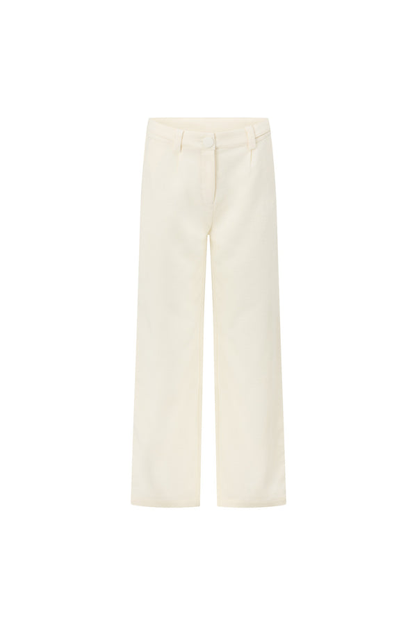 White Structured High Waist Salma Pants