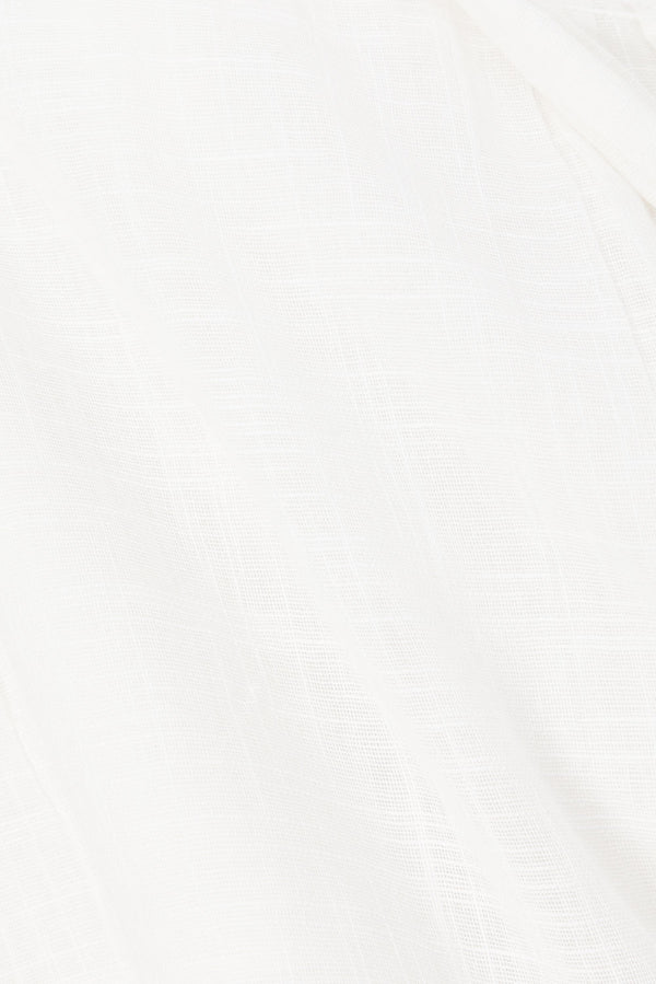 White Long Sleeve Button Collar Orazio Dress