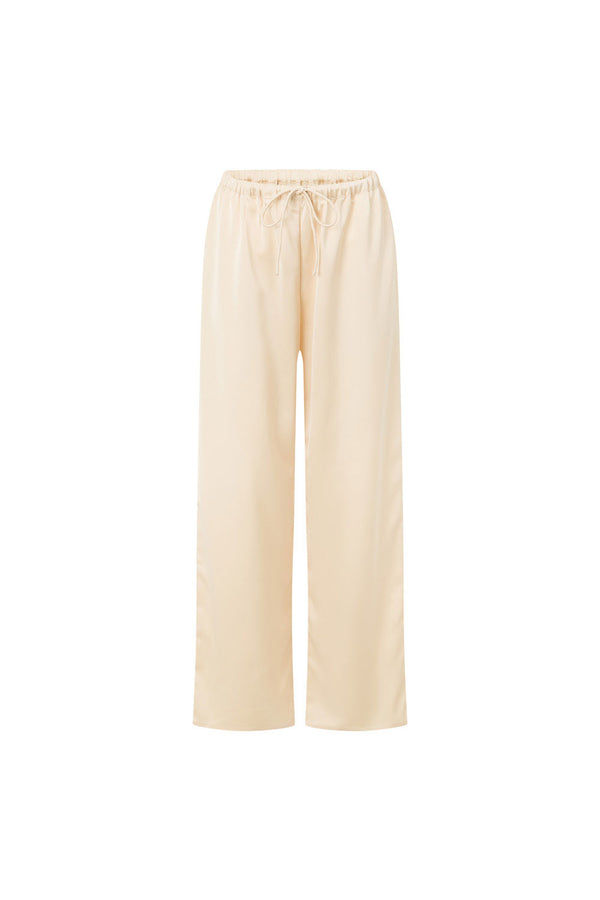 Kehlani Silk Elasticated Tie Pants - Cream