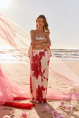 Pink Sole Rosa Print High Waist Pleated Antalya Pants