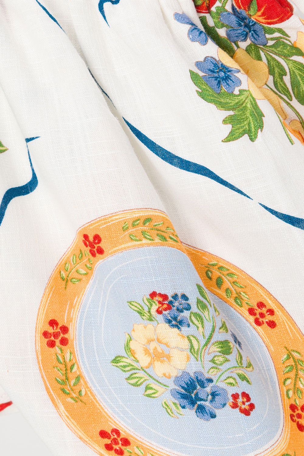 White Trattoria Print Drawstring Amorina Shorts