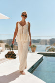 Cream High Waist Cantrell Pants
