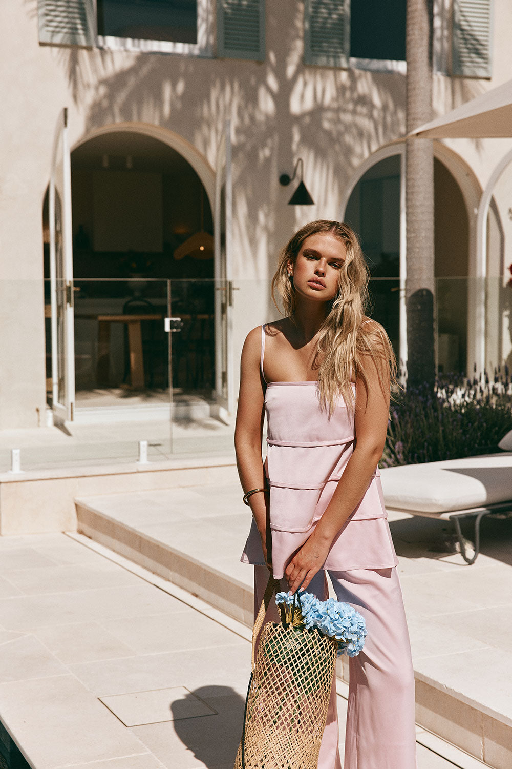 Blush Pink Strappy Panel Tamar Top