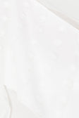 White Textured Spots Strappy Panelled Jacerra Top