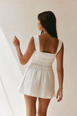 Bessi Thick Strap Elasticated Ruched Mini Dress - White