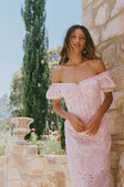 Jhene Off Shoulder Midi Dress - Pink